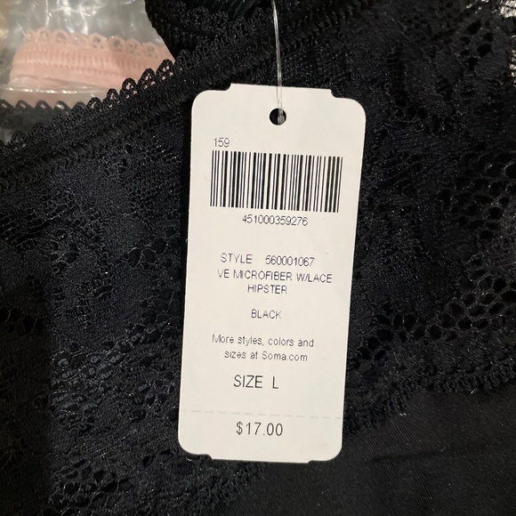 6 pairs Soma Vanishing Edge hipster with lace panties, size L - Picture 2 of 2